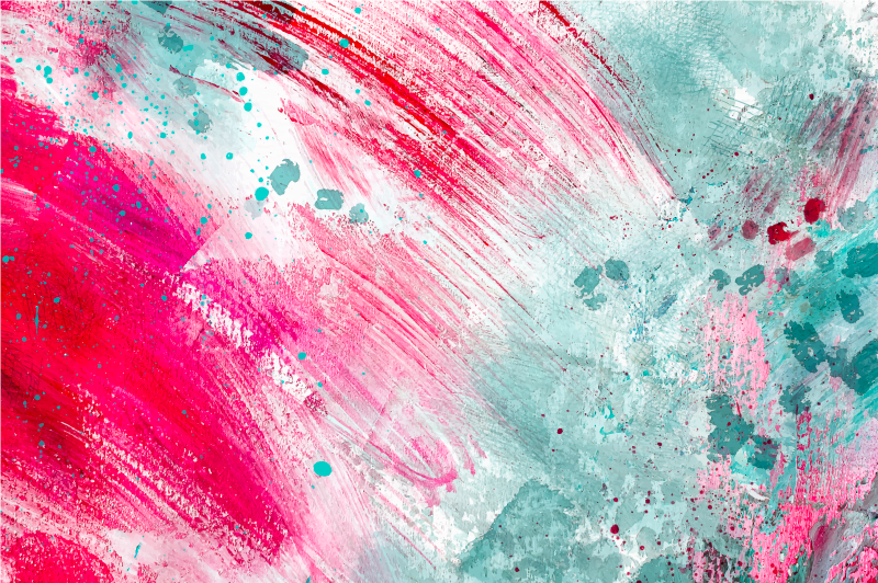 Vinyl tæppe abstrakt pink splash - TenStickers