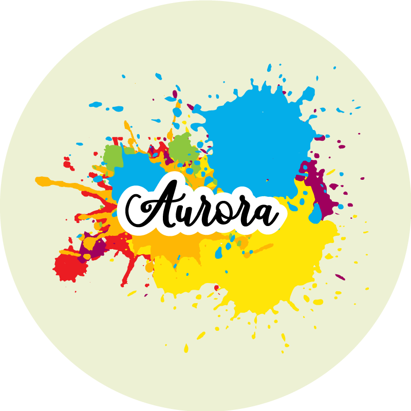 Splash-kunstværk med navn tekstur vinyl tæppe - TenStickers