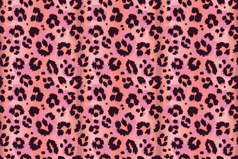 Pink leopard dyreprint vinyl tæppe - TenStickers