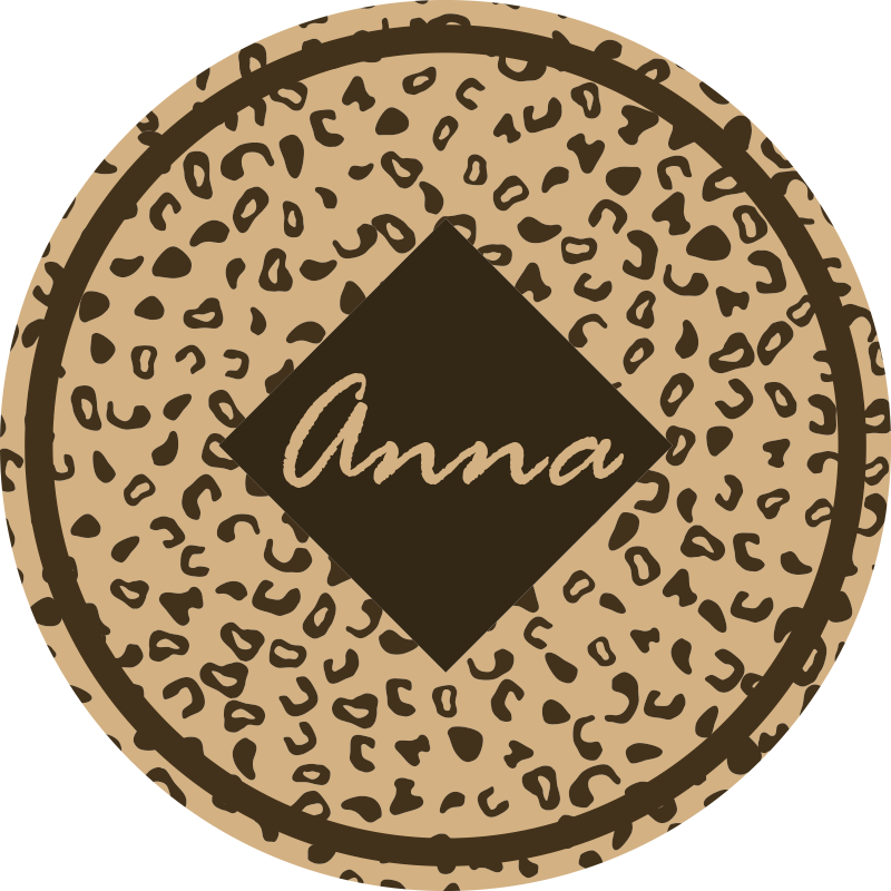 Leopardprint navn vinyltæppe til soveværelse - TenStickers