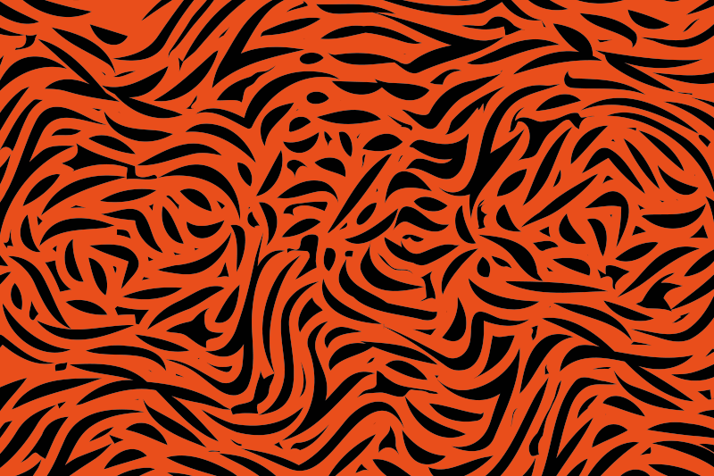 Dynamisk orange mønster vinyltæppe med dyreprint - TenStickers