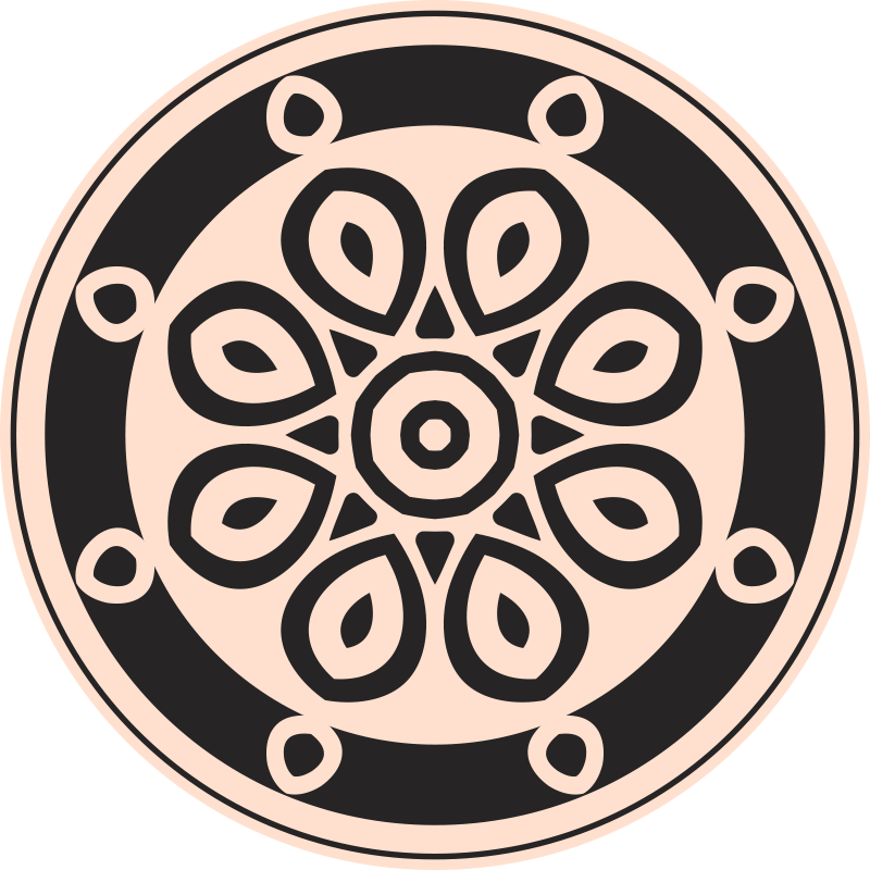Elegant cirkulært motiv mandala vinyl tæppe - TenStickers