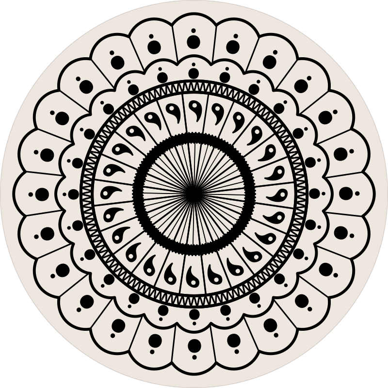 Cirkulært boho mandala soveværelse tæppe - TenStickers
