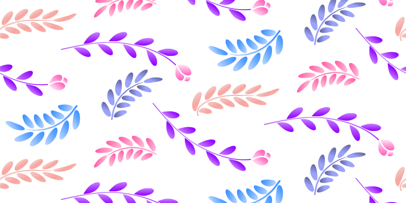 Botanisk bladelement Blomster og planter vinyltæppe - TenStickers