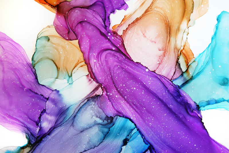 Abstrakte farver blander soveværelsetæppe - TenStickers