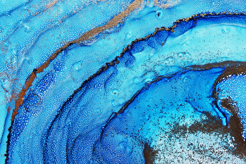 Havbølge motiv marmor vinyl tæppe - TenStickers