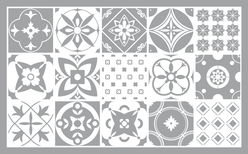 Grå elegant vinyl tæppe med fliseeffekt - TenStickers