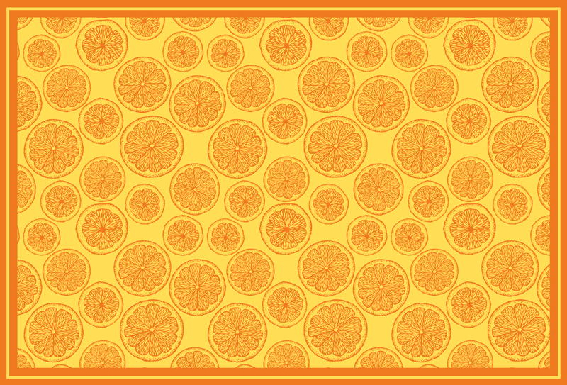 Alf hånd tegne mønster orange vinyl tæppe - TenStickers