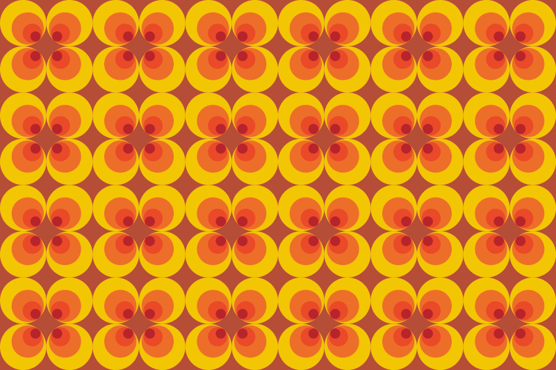 Blomsterformer vinyl tæppe med fliseeffekt - TenStickers