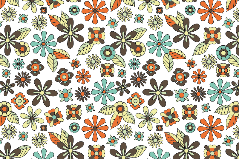 Retro 70'er-design vintage vinyl tæppe - TenStickers