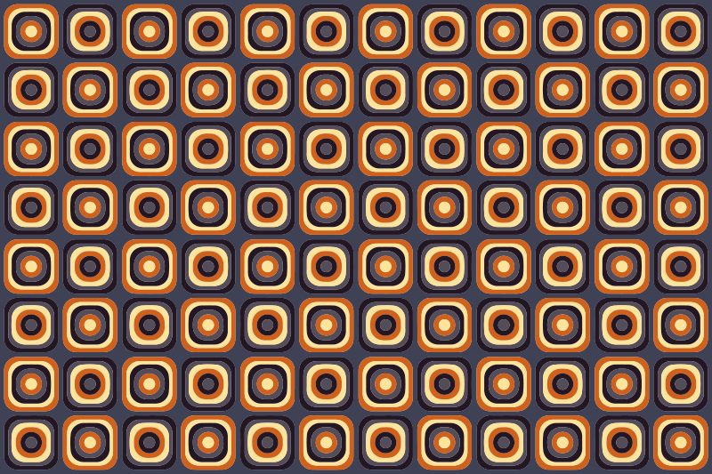 70'erne cirkel firkanter vintage vinyl tæppe - TenStickers