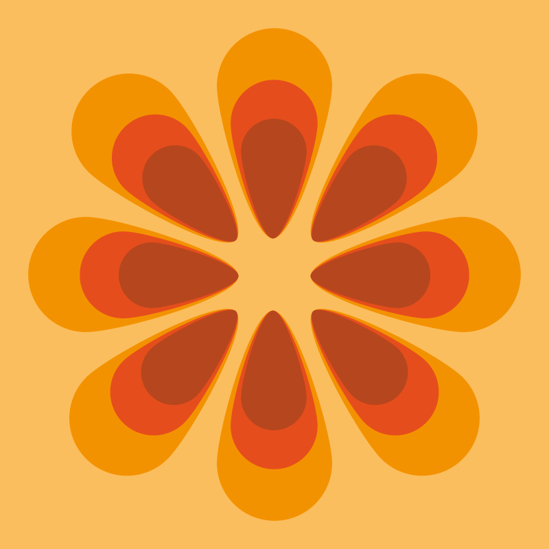 70'ers enkeltblomstertæppe - TenStickers