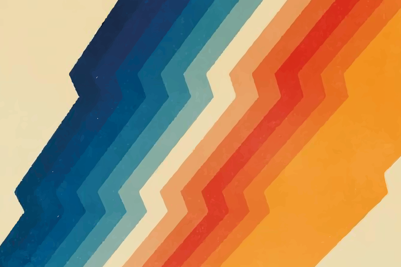 70'erne lyn mønster striber tæppe - TenStickers