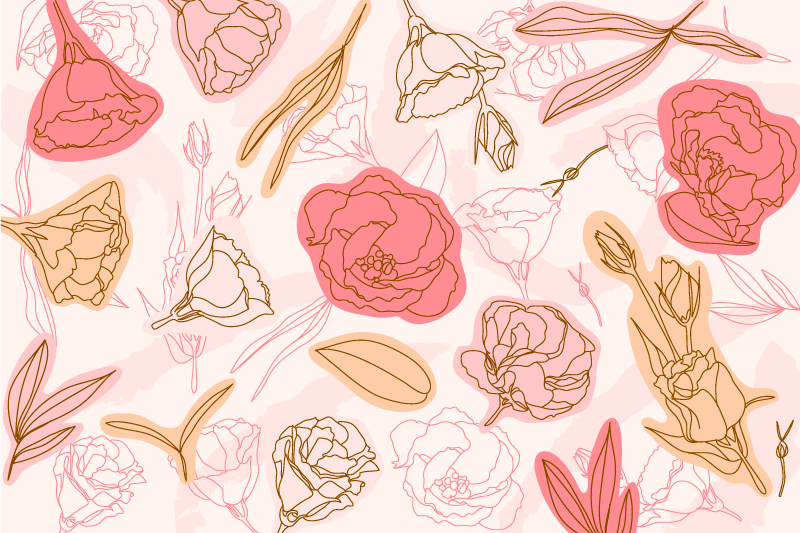 Sofistikeret botanisk element vinyl tæppe til badeværelset - TenStickers