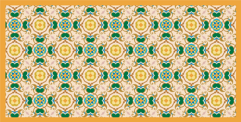 Tyrkisk mosaik flise effekt vinyl tæppe - TenStickers