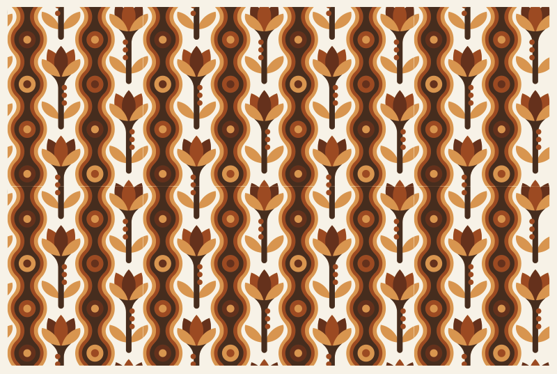 70'erne pop boogie blomster vintage tæppe - TenStickers