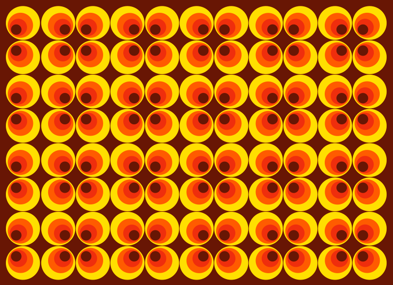 70'erne pop orange cirkler vintage tæppe - TenStickers