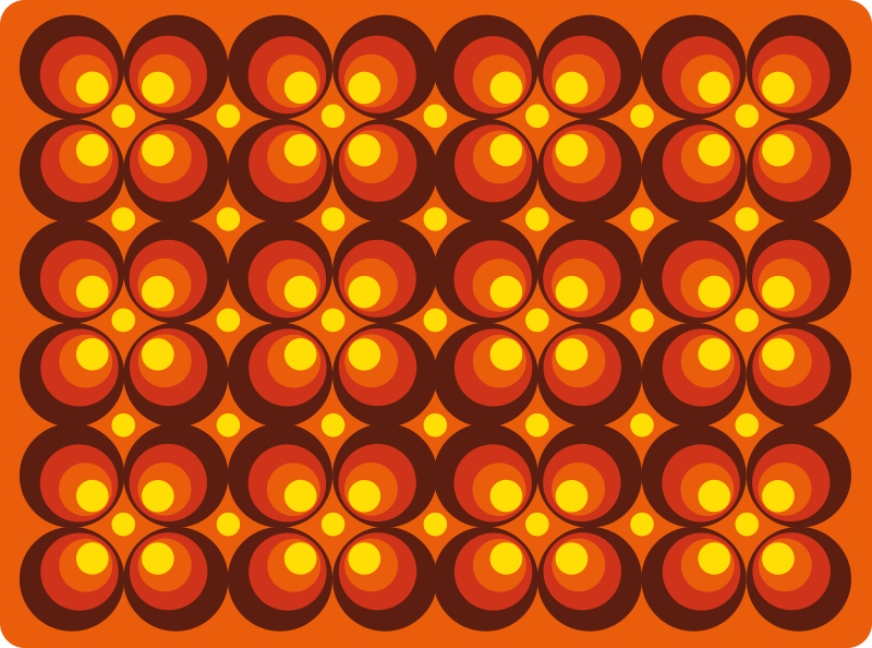 70'erne pop gule cirkler vintage tæppe - TenStickers