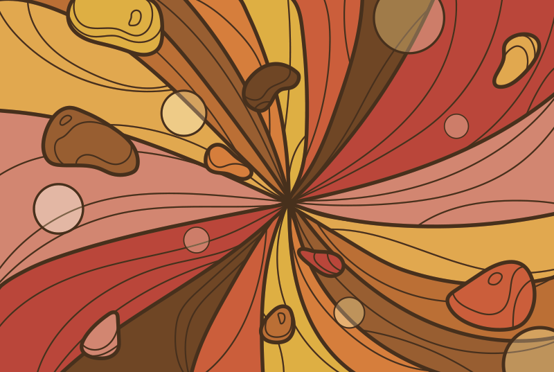 Hvirvlende blomst vintage vinyl tæppe - TenStickers