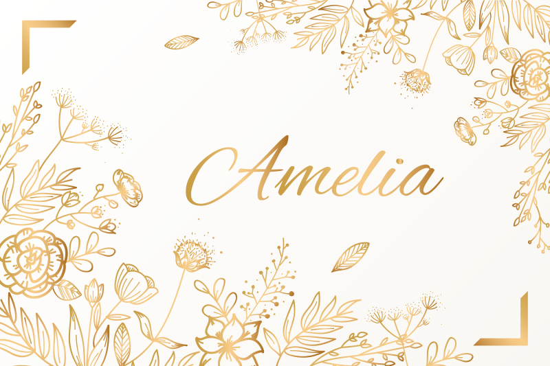 Blomstret personlig velkomst vinyl tæppe med navn - TenStickers