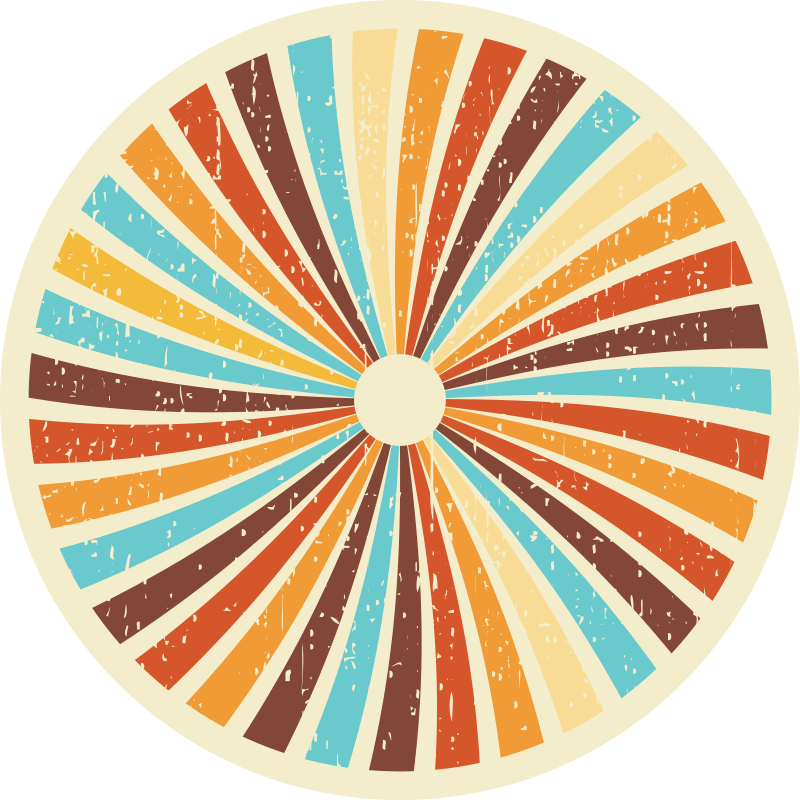 Retro strålende mønster vintage vinyl tæppe - TenStickers