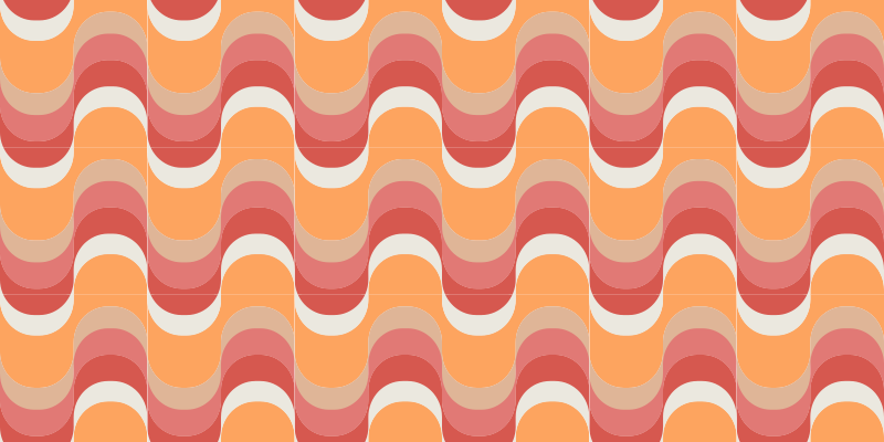 Levende bølgemotiv vintage vinyl tæppe - TenStickers