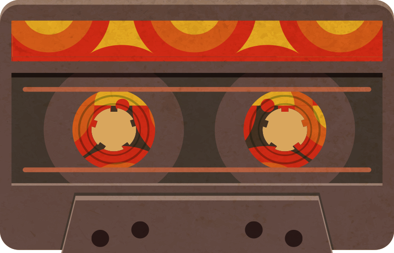 Retro kassette illustration moderne vinyl tæppe - TenStickers