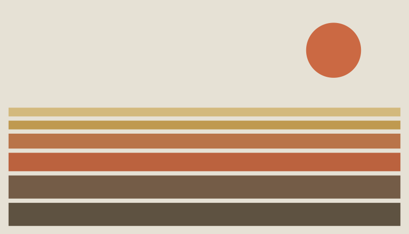 Solnedgangsstribemønster vinyltæppe til soveværelse - TenStickers