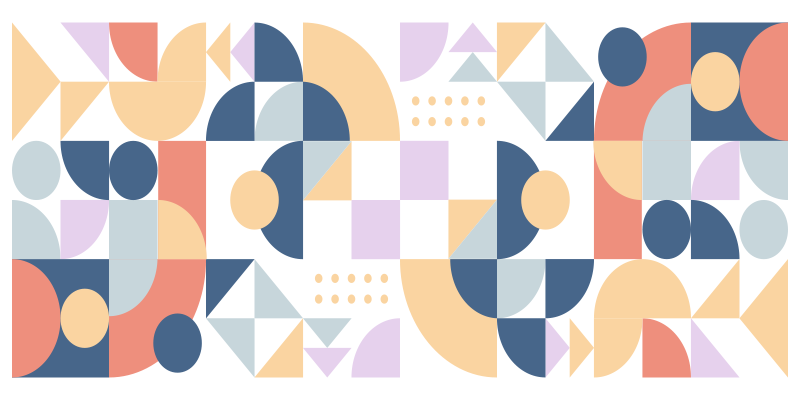 Abstrakte former spiller geometriske vinyl tæppe - TenStickers