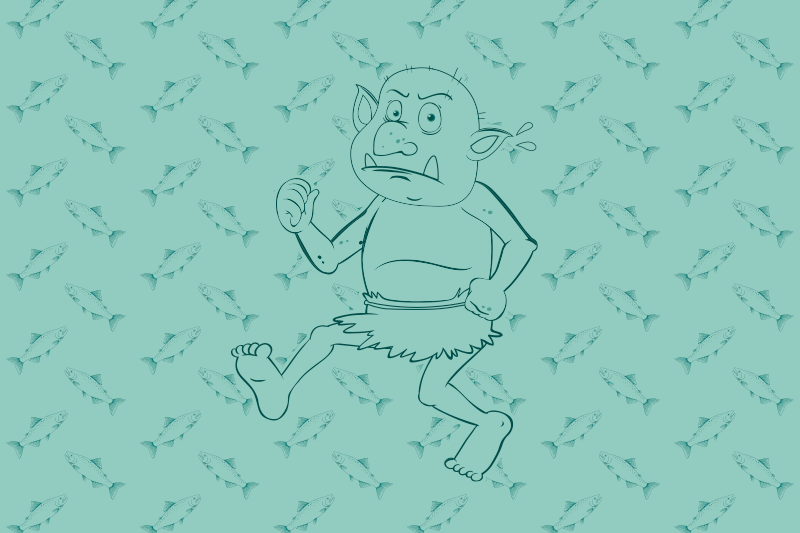 Norsk trold med laks etnisk tæppe - TenStickers