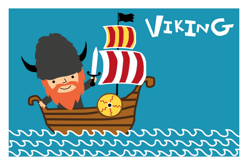 Vikingeeventyr vinyl tæppe - TenStickers