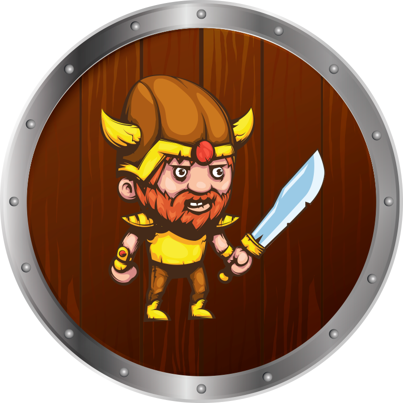 Stærk viking holder et sværd etnisk tæppe - TenStickers