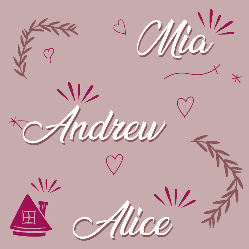 Brugerdefinerede familiemedlemmer vinyltæppe til entre - TenStickers