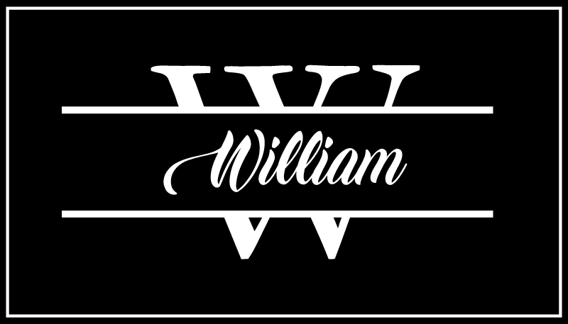 Elegant brugerdefineret navn og initial moderne vinyl tæppe - TenStickers