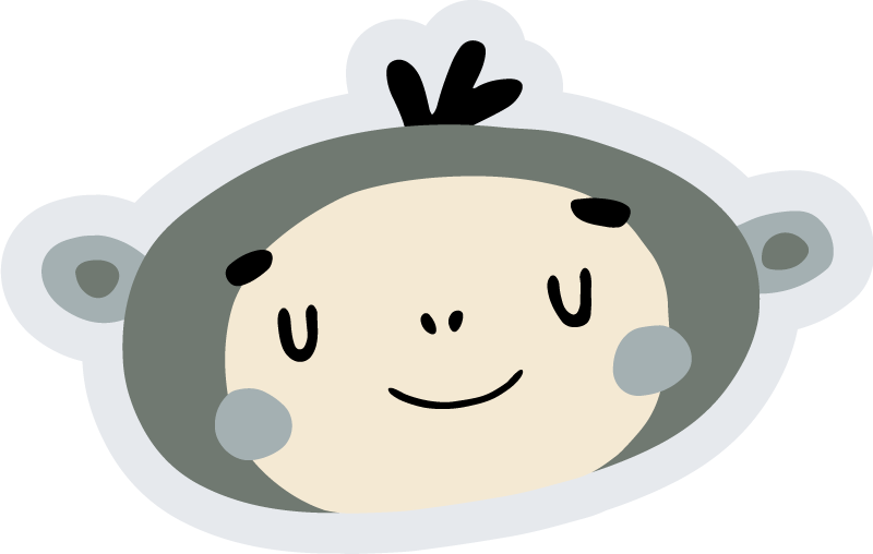 Nordisk abe ansigt vinyltæpper til babyværelse - TenStickers