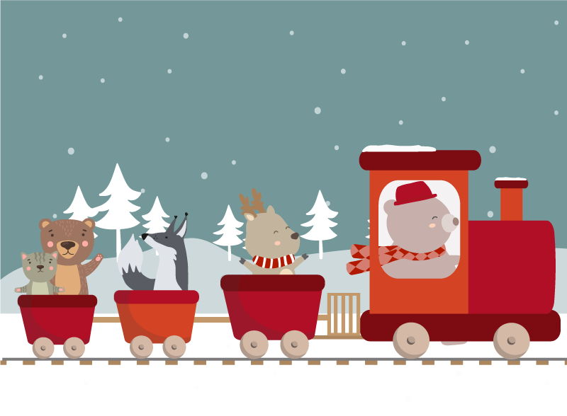 Dyretog eventyr vinyl tæppe - TenStickers