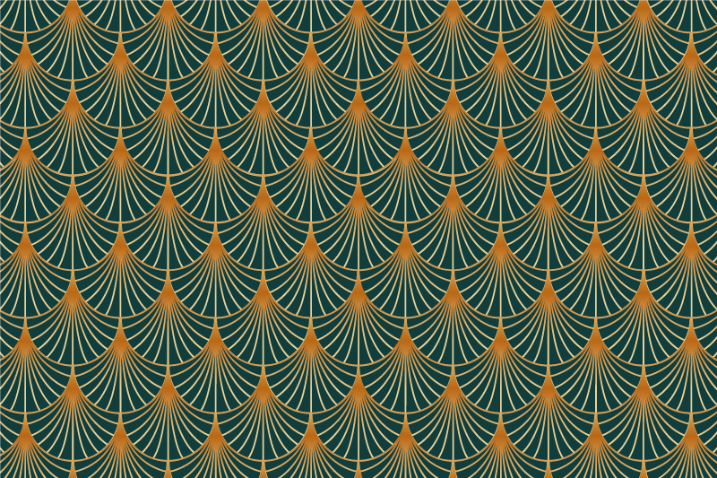 Grønne buer vintage vinyl tæppe - TenStickers