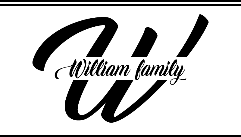 Familiens initialer og navn vinyltæppe til entre - TenStickers