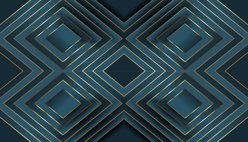 Sorte omridsede firkanter moderne vinyl tæppe - TenStickers