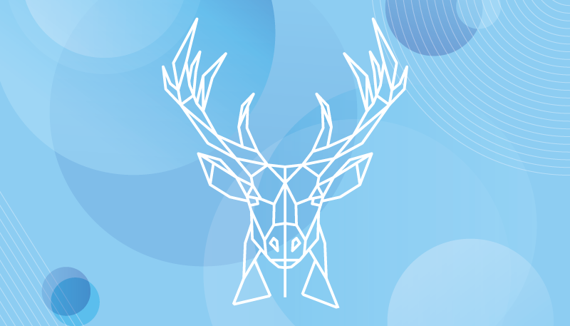 Geometrisk hjortehoved vinyltæpper med dyr - TenStickers