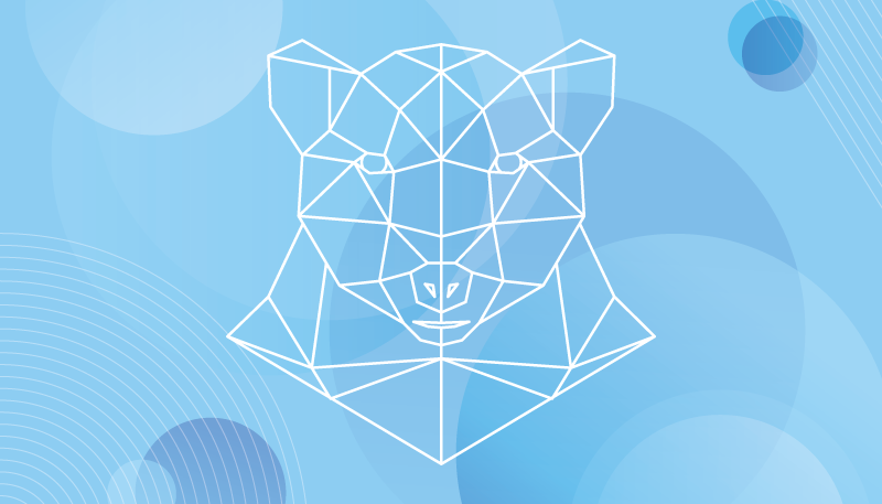 Geometrisk bjørnekontur vinyltæpper med dyr - TenStickers