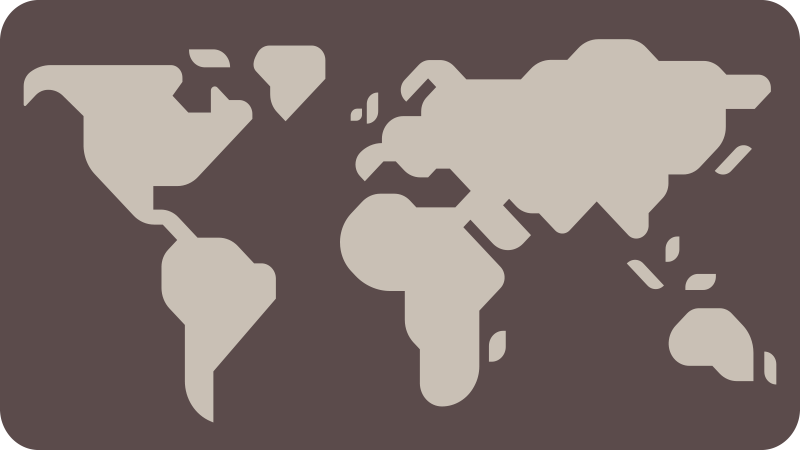 Grå farve verdenskort vinyl tæppe - TenStickers