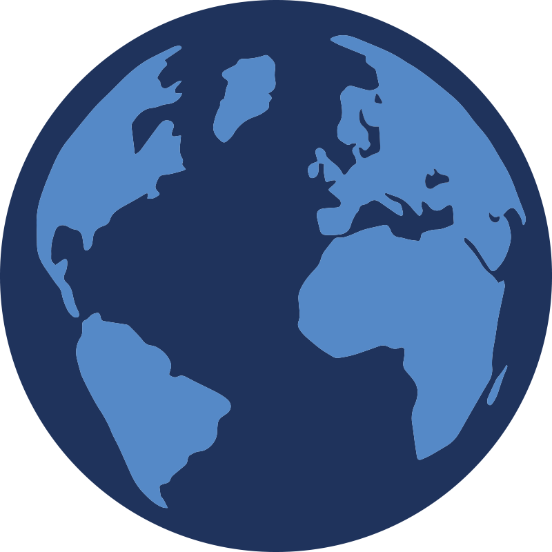 Farve blå runde verdenskort tæppe - TenStickers