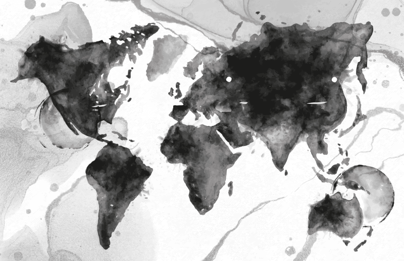 Abstrakt kortillustration verdenskort vinyl tæppe - TenStickers