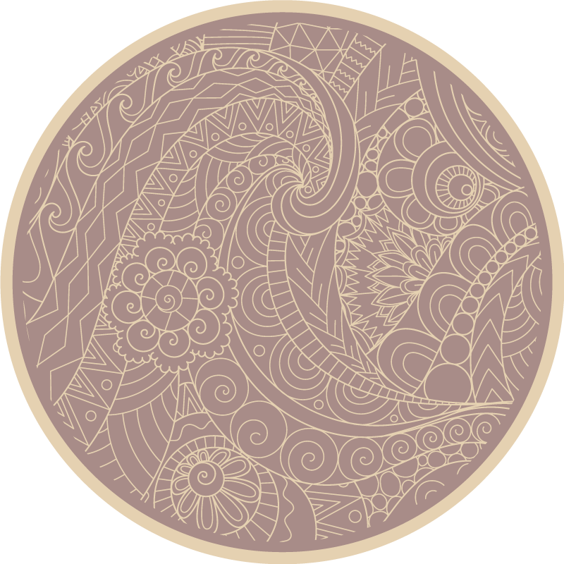 Indviklet cirkulært motiv mandala vinyl tæppe - TenStickers