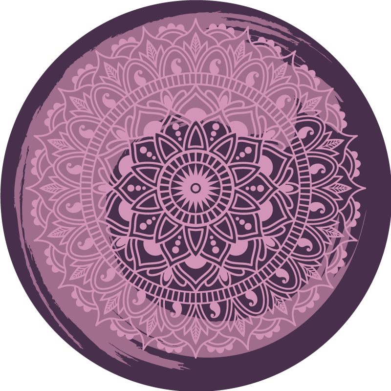 Udførligt lyserødt motiv mandala vinyl tæppe - TenStickers