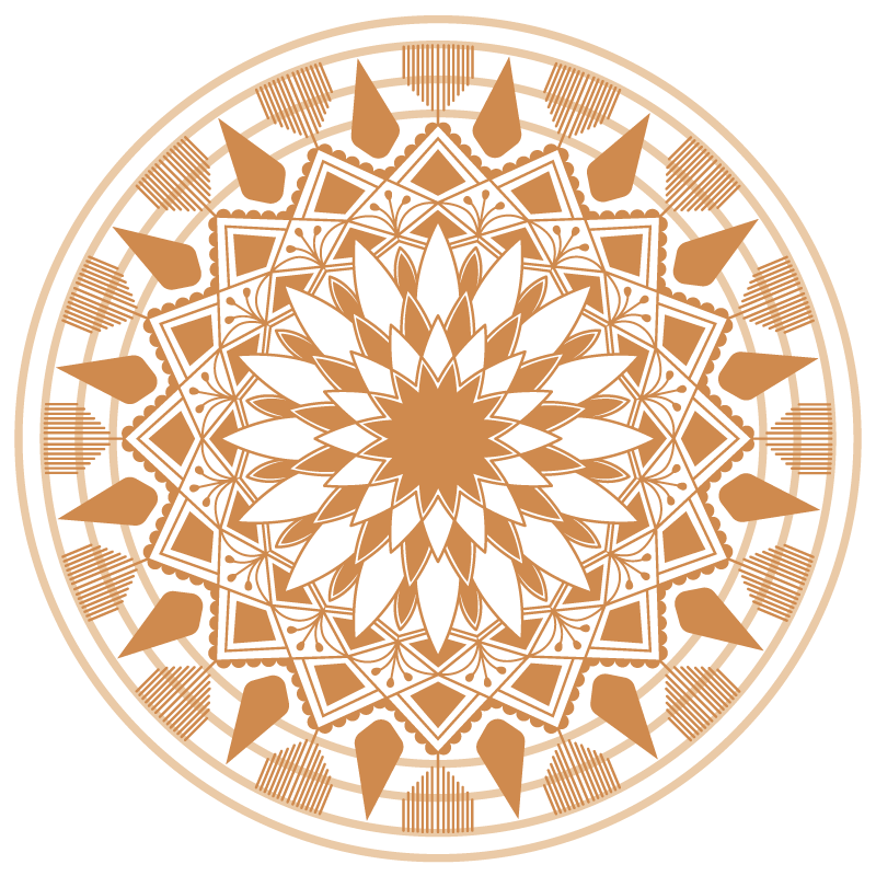 Kompleks geometrisk arrangement mandala vinyl tæppe - TenStickers