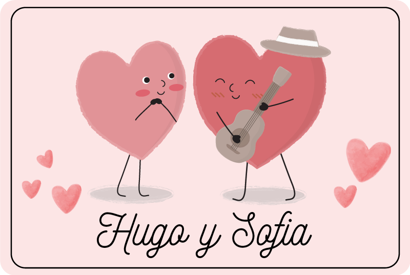 Par hjerter personlig mat - TenStickers