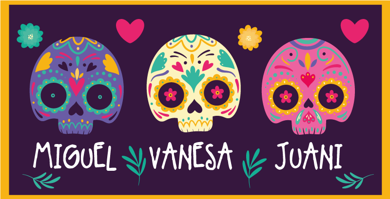 Mexicanske kranier personlig dækkeservietter - TenStickers