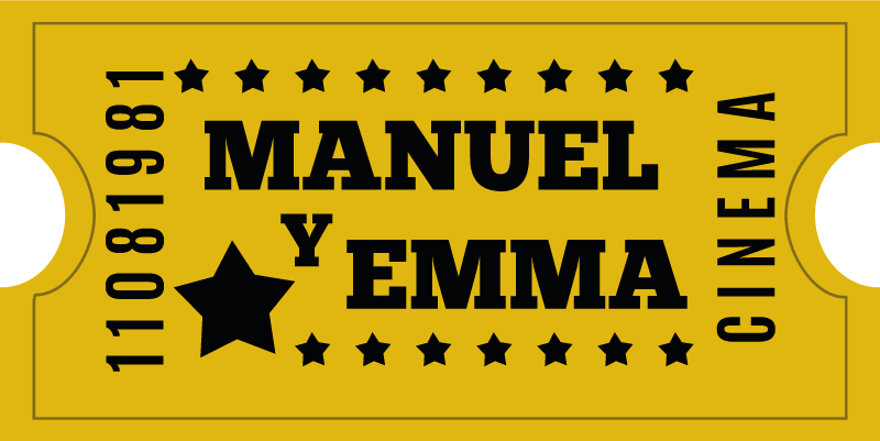 Retro billet biograf personlig dækkeservietter - TenStickers